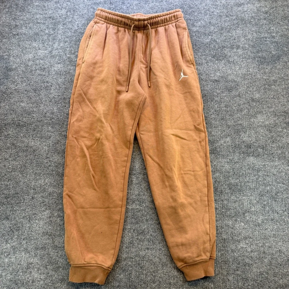 Jordan Essentials Fleece Sweatpants Clay Brown Jumpman Joggers Mens Small